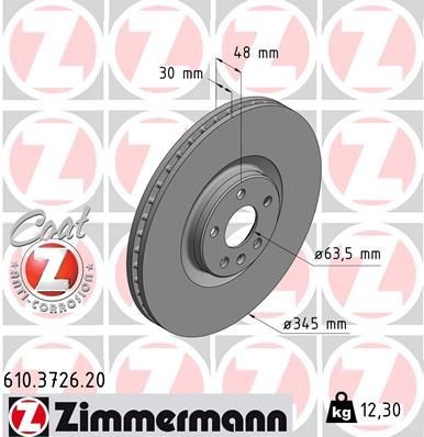 VOLVO XC60 (2017>) 18" D=345мм 610.3726.20 ZIMMERMANN