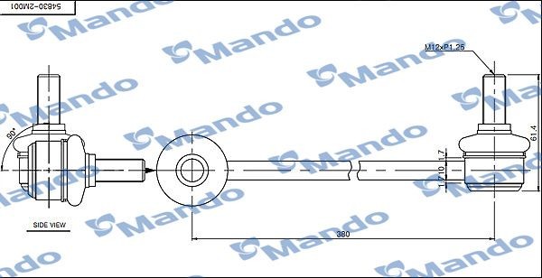 Стойка стабилизатора HYUNDAI Genesis (08-) переднего левая/правая (1шт.) MANDO SLH0019 MANDO