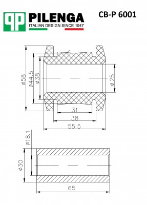 Сайлент-блок со втулкой BOXER, DUCATO CB-P6001 CBP6001 PILENGA