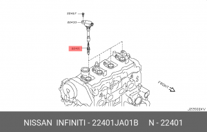 Свеча зажигания 22401-JA01B NISSAN 22401JA01B 22401-JA01B NISSAN