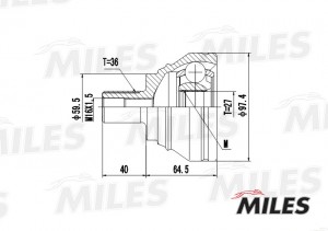 ШРУС наружный AUDI A3/VW GOLF/PASSAT/TOURAN 1.9-2.0TDI 03- (GKN 304640) GA20026 GA20026 MILES