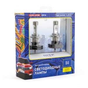 Лампа светодиодная 12V H4 P43t бокс (2шт.) MTF NAH04K4 MTF