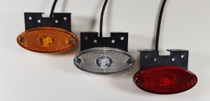 Фонарь габаритный желтый 24V овальный светодиодный с кронштейном ТЕХАВТОСВЕТ 153-00-1 TEH AVTO SVET