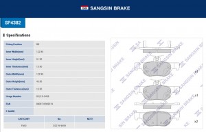 Колодки задние MAZDA 3 (BP) 2019-, CX-30 (DM) 2019- SP4382 SP4382 SANGSIN