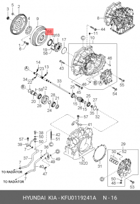 Сальник первичного вала КПП KFU0119241A HYUNDAI KIA