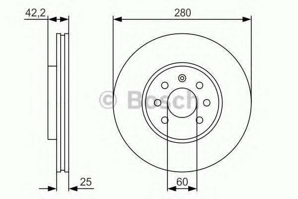 Диск тормозной OPEL Astra H,Meriva передний (1шт.) BOSCH 0986479S55 BOSCH