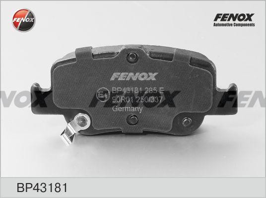Колодки TOYOTA Auris Touring Sports, Auris Van II, Corolla XI. 01- BP43181 BP43181 FENOX