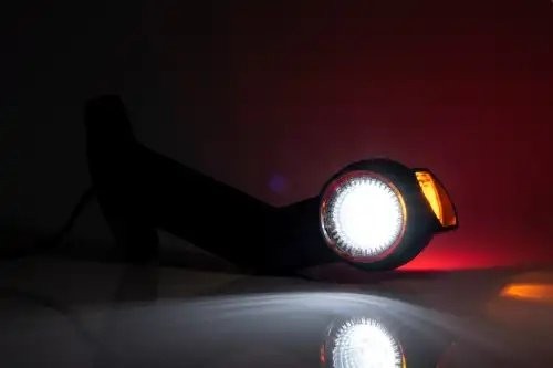 фонарь габаритный! прав. рожок LED, L=190мм, кр/ж/бел накл./изогн.с каб. 0.5м\Sc FT140FPLED FRISTOM