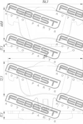 Колодки тормозные передние 2701-S60F FEBEST