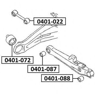 ПОДВЕСКА, РЫЧАГ НЕЗАВИСИМОЙ ПОДВЕСКИ КОЛЕСА 0401088 0401-088 ASVA