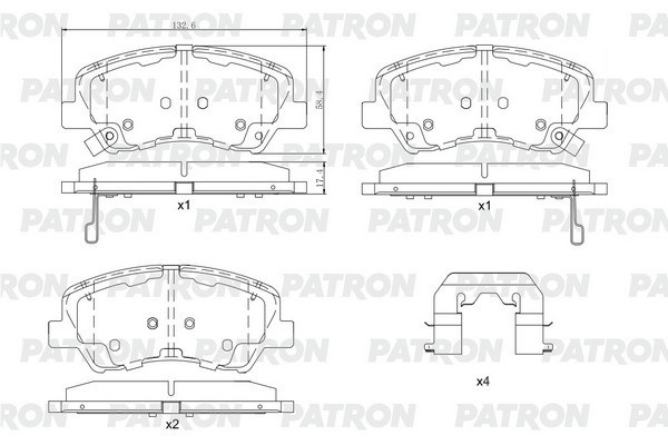 Колодки тормозные HYUNDAI Solaris (17-) KIA Rio (17-) передние (4шт.) PATRON PBP017 PATRON