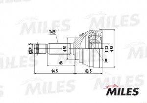 ШРУС наружный MITSUBISHI SPACE WAGON/GALANT 84-91 (GKN 302075) GA20281 GA20281 MILES
