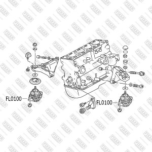 Опора ДВС AUDI 100/A6 90- FL0100 FL0100 FIXAR