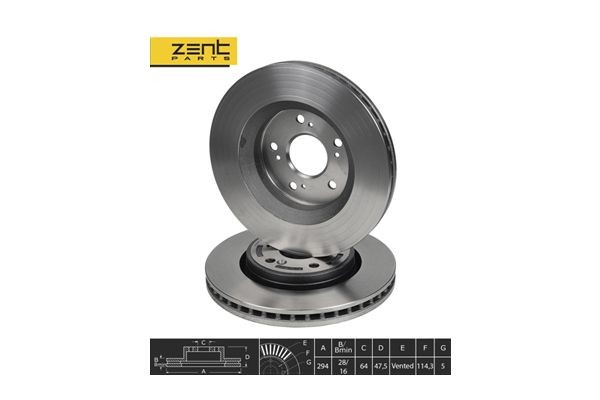 диск тормозной передний! Honda CR-V 2.0/2.2CTDi/DTEC/2.4VTEC 07> Z06020 ZENTPARTS