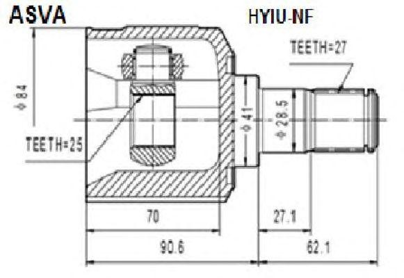 ШРУС внутренний HYUNDAI Sonata NF комплект ASVA HYIU-NF ASVA