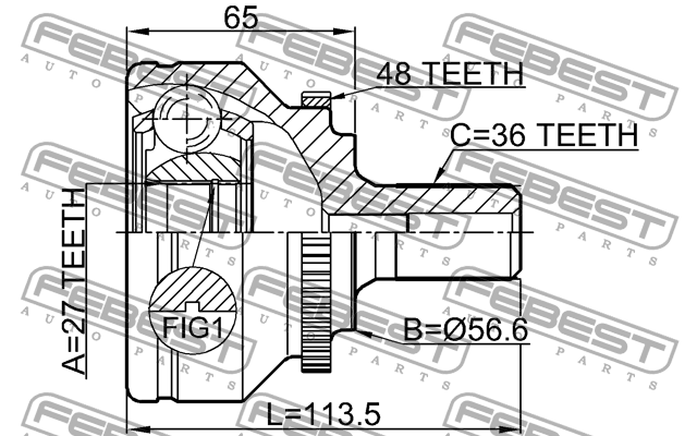 ШРУС 2710-V70A48 2710-V70A48 FEBEST