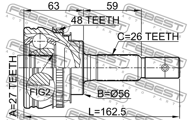 ШРУС 0110-012A48 0110-012A48 FEBEST