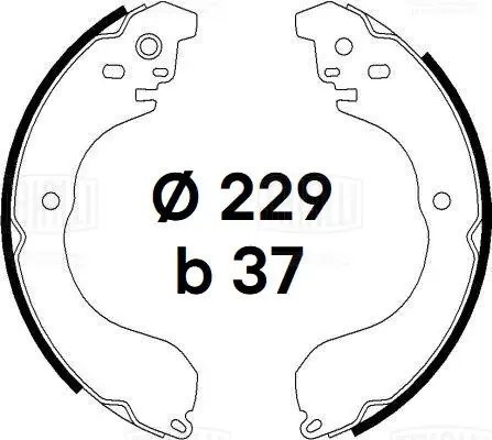 Колодки тормозные барабанные задние 229x37 GF 4511 TRIALLI