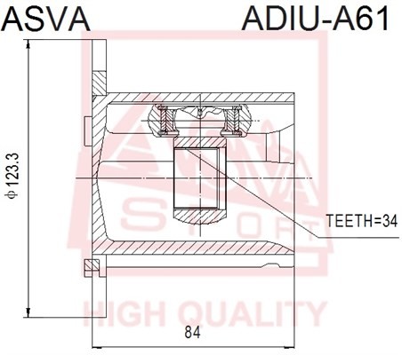 ШРУС ВНУТРЕННИЙ 34x123 [12] ADIUA61 ADIUA61 ASVA