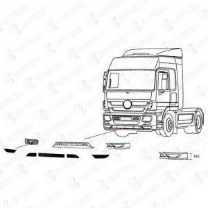 часть бампера! правый угловой спойлер H=195 \MB Actros 3 943116 COVIND