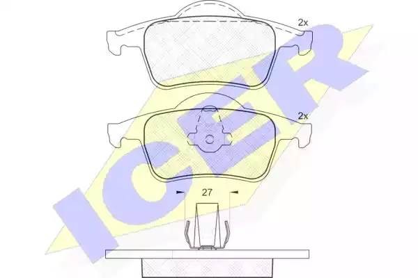 181298 колодки дисковые задние !\ Volvo S80 98>/S60/V70 00>/C70 97-00/XC70 2.5D5 181298 ICER