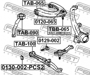 Эксцентрик TOYOTA CRESTA GX90,JZX9#,LX90,SX90 199­2.10-1996.09 (компл-2шт) 0130- 0130-002-PCS2 FEBEST