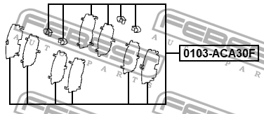 Комплект монтажный для дисковых колодок TOYOTA RAV4 2005-2012 0103-ACA30F 0103-ACA30F FEBEST