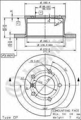 08.7725.10 диск торм. зад. !\ MB Sprinter, VW LT 89> 08.7725.10 BREMBO