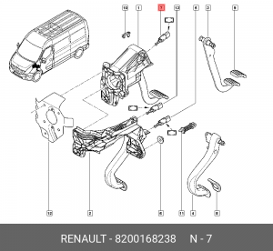 Выключатель (датчик) стоп-сигнала RENAULT Kangoo/Megane/Master/Clio / LADA Vesta 8200168238 RENAULT