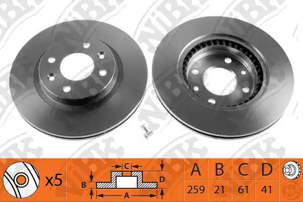 Диск тормозной RENAULT Kangoo,Megane DACIA Logan LADA Largus передний (1шт.) NIB RN1037 NIBK