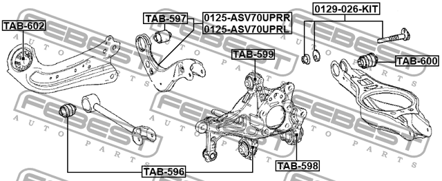 Тяга задняя поперечная левая TOYOTA CAMRY AXVA70 2017- 0125-ASV70UPRL 0125-ASV70UPRL FEBEST