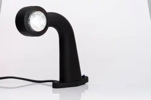 фонарь габаритный! рожок LED изогнутый, L=175мм, красный/белый 12-36V с кабелем\ FT009FLED FRISTOM