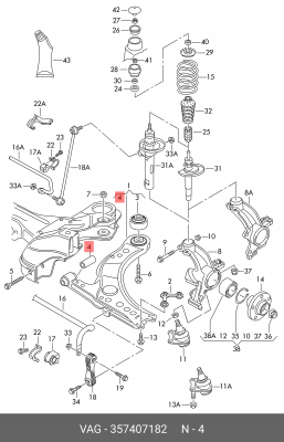 AUDI A3/SEAT IBIZA/VW GOLF... 12x33/35x54mm 357 407 182 VAG