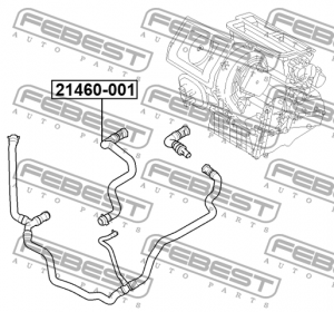Патрубок системы охлаждения FORD FOCUS CB4 2008-2011 21460-001 21460-001 FEBEST