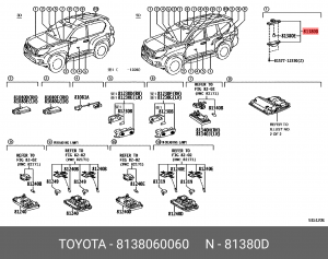 фонарь!\ Toyota Land Cruiser Prado 15-17 81380-60060 TOYOTA