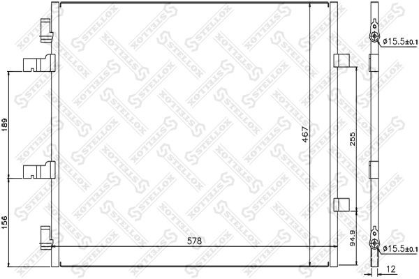 Радиатор кондиционера  1045631SX 10-45631-SX STELLOX
