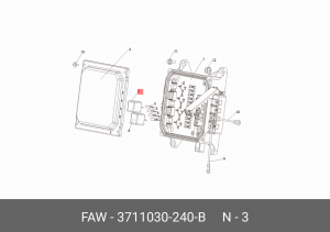 Реле электромагнитное 24V 4-х контактное 20А замыкающее с резистором FAW OE 3711030240B FAW