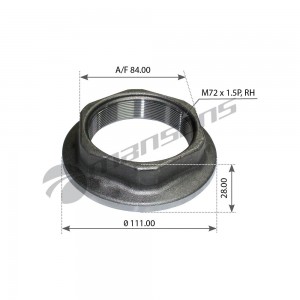 Гайка [D=111 A/F 84 M72x1.5P, RH, h=28] 602.008 MANSONS