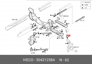 опора шаровая! перед. подвески d20 M20x1.5\Iveco DAILY 2006 504212584 IVECO