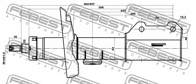 Амортизатор передн левый CHEVROLET CRUZE 2010-2017 10660580FL 10660580FL FEBEST