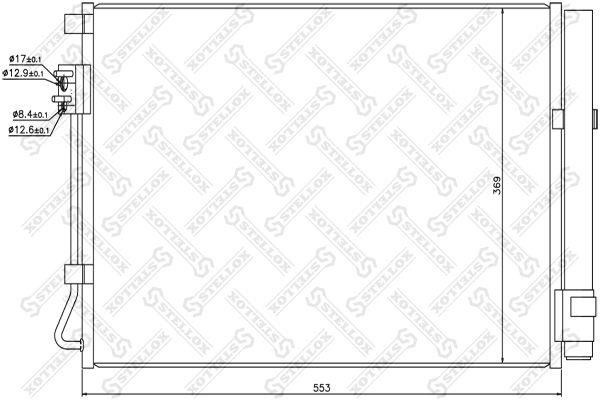 Радиатор кондиционера HYUNDAI Solaris KIA Rio (11-) STELLOX 10-45714-SX STELLOX