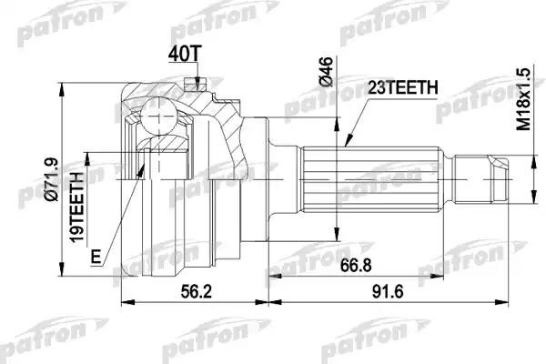 ШРУС наружный DAEWOO Matiz (98-) комплект PATRON PCV1280 PATRON