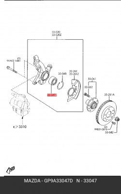 GP9A33047D ПОДШИПНИК СТУПИЦЫ М6 09 xMAZDA GP9A33047D MAZDA