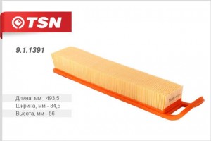 фильтр воздушный!  Citroen C3 1.4/1.6 09>/C4 1.6 08>, Peugeot 308 1.4/1.6 07> 911391 TSN