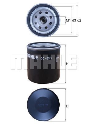 Фильтр масляный OC405/3 OC 405/3 MAHLE KNECHT