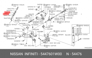 сайлентблок тяги перед.нижн.рычага!\ Nissan Terrano 2 R20 54476-01W00 NISSAN