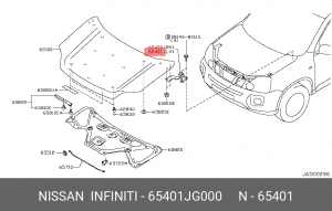 Петля крюка, лев 65401-JG000 65401-JG000 NISSAN