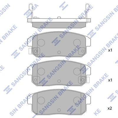 Колодки тормозные MAZDA RX-8 (03-) задние (4шт.) SANGSIN SP1163 SANGSIN