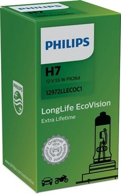 Лампа 12V H7 55W PX26d Long Life Eco Vision PHILIPS 12972LLECOC1 PHILIPS