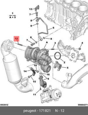 шпилька турбокомпрессора!\ PSA 1718.21 CITROEN PEUGEOT